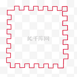 拼图图片_元旦红色可爱装饰规则形状免扣