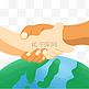 国际友谊日手绘世界和平握手插图