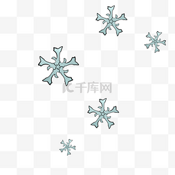 ppt模板图片_雪花简笔画漂浮冰晶经