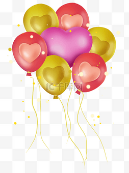 情人节彩色心形气球