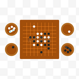 手绘围棋比赛场景元素矢量素材