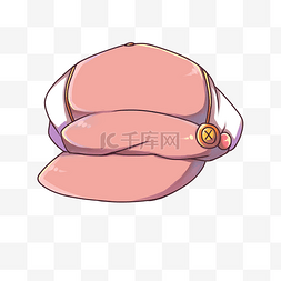 粉色鸭舌帽图片_粉色帽子卡通插画