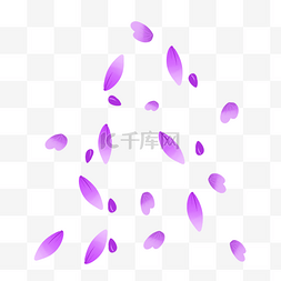 卡通手绘花紫色图片_手绘漂浮花瓣插画