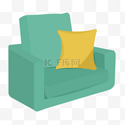 软垫沙发图片_手绘绿色沙发
