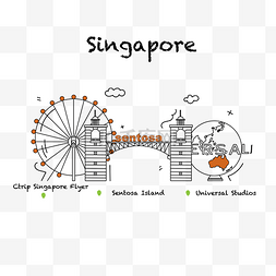 城市年轻图片_旅游新加坡城市地标PNG