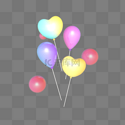 C4D立体彩色浪漫唯美氢气球