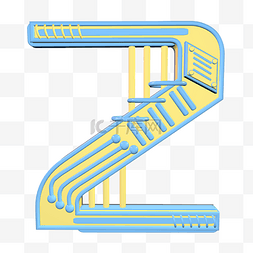 场景图片_C4D撞色立体装饰数字二