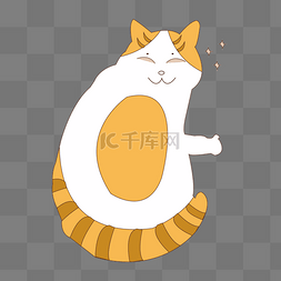 黄色胖猫图片_手绘黄色猫猫