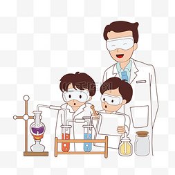 仔细观察图片_正在上化学实验课的老师和学生