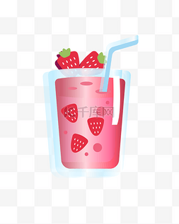草莓冰茶草莓汁图片_一杯美味的草莓汁