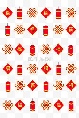 中国风新年底纹插画