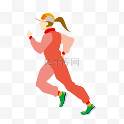 卡通减肥跑步图片_通用节日彩色卡通手绘晨跑