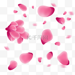 粉色漂浮的花瓣图片_手绘粉色漂浮的花瓣