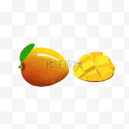 天猫年货节图片_芒果夏季水果黄色卡通