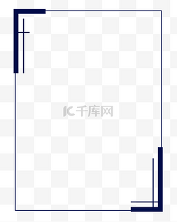 创意时尚边框图片_简约深蓝色四边形边框