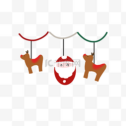 圣诞节圣诞老人麋鹿小挂饰