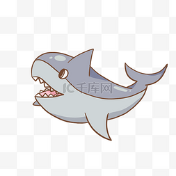 洋海动物鲨鱼插画