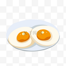 鸡蛋煎图片_美食煎鸡蛋手绘插画