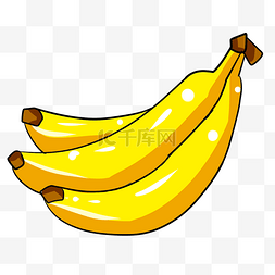黄色的香蕉图片_黄色手绘香蕉食物元素