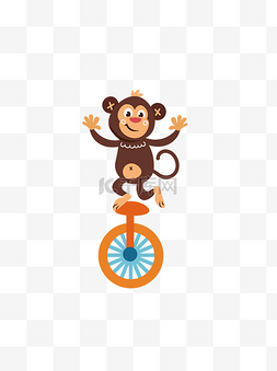 动物动物园图片_卡通动物动物园猴子简约马戏团演