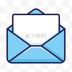 信件图片_手绘蓝色邮件信件简历小图标