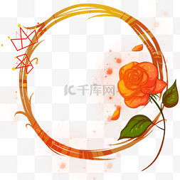 漂亮的花边框图片_女王节玫瑰花边框插画