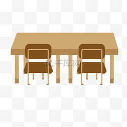 卡通教室图片_教室双人桌椅免抠图