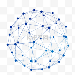 矢量图片_矢量点线结构科技球形