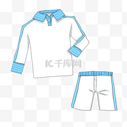 新衣服图片_校园文具系列运动校服手绘插画