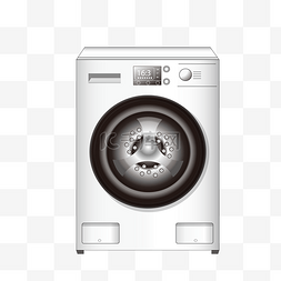 洗衣机洗衣图片_手绘滚筒洗衣机插画