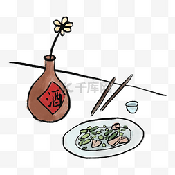 中国古代图片_中国水墨复古风饭桌餐桌