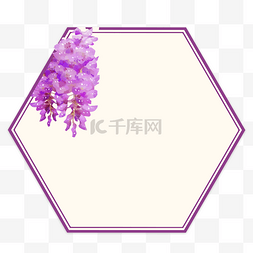 文字装饰框图片_植物紫色花装饰框