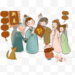 年夜饭2019图片_春节古代过年新春街市图PNG