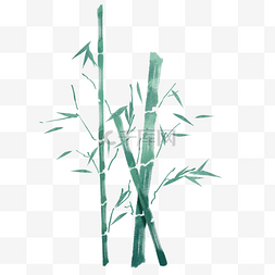 绿色的竹子手绘传