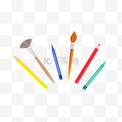 彩色的铅笔图片_彩色的画笔手绘插画