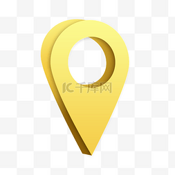 矢量立体地图图片_黄色定位