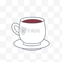 咖啡简笔图片_杯子简约咖啡杯下午茶免扣素材