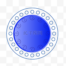 圆框图片_蓝色青花瓷圆形边框