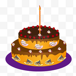生日快乐图片_卡通矢量生日蛋糕图