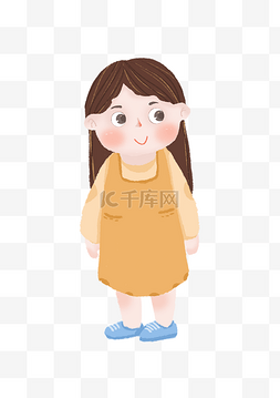 小孩子女孩子可爱卡通肌理插画