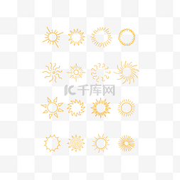 矢量星星图片_太阳、月亮、星星、抽象风格、线