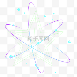 线条不规则图形五角星