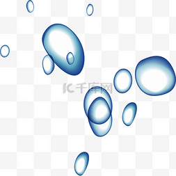 矢量手绘水滴图片_透明矢量蓝白色水滴