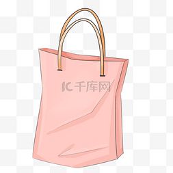 女式风衣图片_卡通粉色购物袋插画
