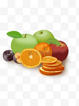 水果苹果图片_二十四节气鼠绘处暑水果元素设计