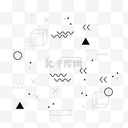 小清新图片_黑色孟菲斯炫酷小清新免扣素材