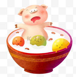 可爱猪猪形象图片_猪年2019年金猪猪猪汤圆