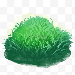 绿色手绘通用草丛装饰图案