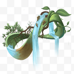 莫比乌斯环设计图片_植树节创意莫比乌斯环植物绿色写