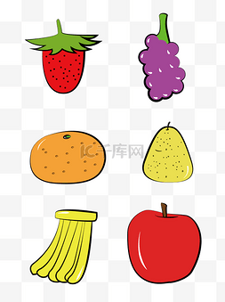 葡萄设计装饰图片_水果草莓葡萄橘子梨香蕉苹果简约